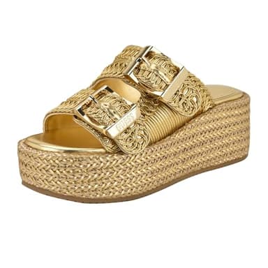Guess Women's Binks Sandal, Gold 710, 8.5