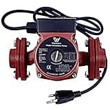 WiseWater 110V Circulation Pump, 130W 13 GPM Hot Water Recirculating Pump, 3 Speed Switchable Circulator Pump with 1'' FNPT Flanges for Boiler, Solar Heater and Hydronic Radiant Heating, Red