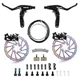 BUCKLOS Mountain Bike Disc Brake kit, MTB Mechanical Line Pulling Disc Brakes Caliper with Aluminum Alloy Levers /160mm Rotor,/is/PM Universal Adapter for Ebike/Folding Bike/Scooter/Fat Bike
