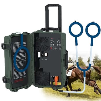 YUDNLIB Magnetic Horse PEMF Therapy Device, Pulse Electromagnetic Pain Relief with X Wing & Butterfly Loops Non-Invasive Animal Rehab for Lameness Recovery Green