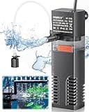 Pawfly Internal Aquarium Filter, Submersible Power Filter with 55 GPH Water Pump for 3 to 10 Gallon Fish Tanks Filtration Circulation and Oxygenation