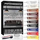 Leather Repair Kit for Furniture, Sofa, Jacket, Car Seats and Purse. Vinyl Repair Kit. Super Easy Instructions to Match Any Color, Restore Any Material, Bonded, Italian, Pleather, Genuine
