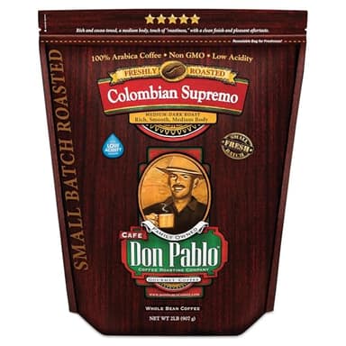 Don Pablo Colombian Supremo - Medium-Dark Roast - Whole Bean Coffee - Low Acidity