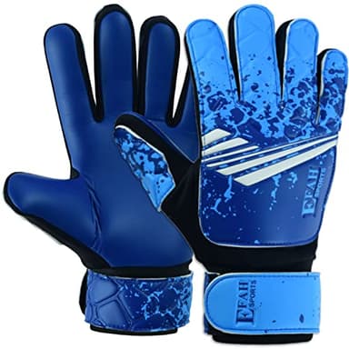 EFAH SPORTS Soccer Goalkeeper Gloves for Kids Boys Children Youth Football Goalie Gloves with Super Grip Protection Palms (Size 4 Suitable for 6 to 9 Years Old, Blue)