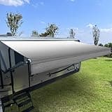 SHADEPLUS RV Awning Fabric Replacement,Camper Awning Replacement,16 oz Heavy Duty Waterproof Vinyl Universal RV Awning Replacement for All Brands Camper,Trailer, Motorhome Awnings,Grey Fade 9'2''