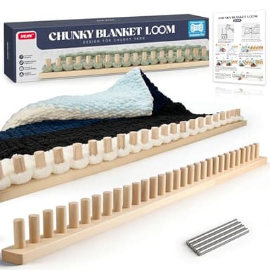 47" Chunky Blanket Loom, Adjustable Size Loom for Chunky Blanket, Knitting Loom Kit No Needles Required, Gift for DIY Craft Enthusiasts, Beginner Friendly Yarn Craft