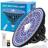 CEDIO Pool Lights for Inground Pool, 120V 60W Led Pool Light Bulb for Inground Pool, Color Changing Underwater Pool Light with Remote Control, E26/E27 Replacement for Pentair Hayward Fixture