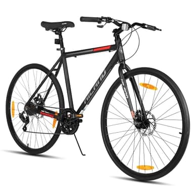HH HILAND 700C Road Hybrid Bike, 7 speeds Bikes Urban City Commuter Bicycle with Disc Brake for Men Women Adult Comfortable Bicycle