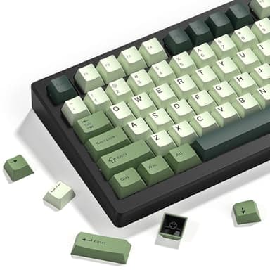 dagaladoo Double Shot PBT keycaps, Cherry Profile Keyboard Key caps, Matcha Green Custom keycaps 75 Percent 138-key Set for 60% 65% 75% 100% Cherry Gateron MX Mechanical Keyboard