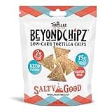 BeyondChipz Low Carb Tortilla Chips, Salty Good, Keto Friendly, Gluten Free, 5.3oz Bag, Pack of 4