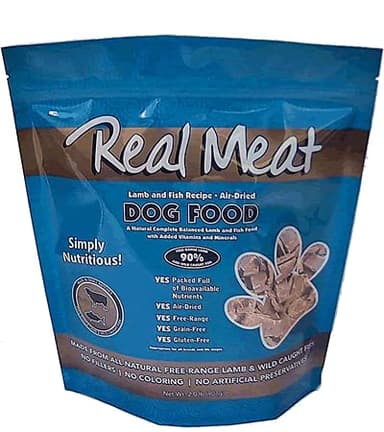 Real Meat Air Dried Dog Food w/ Real Lamb & Fish - Two 5lb Bags of Grain-Free Real Meat Dog Food Sourced from Free-Range Lamb & Ocean-Caught Fish - Digestible, All-Natural, & High-Protein Lamb & Fish