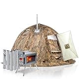 Rbm Outdoors Hot Tent with Stove Jack, 4 Season Easy Setup Winter Camping Tent, Cold Weather Tent, Double Layer Waterproof Tents UP2 + Stove + Floor