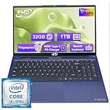 NIMO Laptop, 15.6 FHD-Laptop, Intel Core i3-1215U (Beat i5-1135G7), 32GB RAM 1TB SSD Laptop Computer 54Wh Battery Type-C WiFi 6 Backlit Keyboard Fingerprint, Windows 11 Laptop for Student and Business