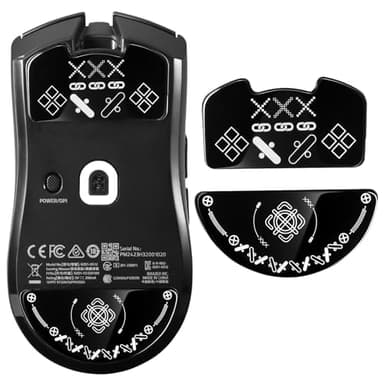 immoenuc Glass Mouse Skates for Razer Viper V3 Pro Mouse Feet Pads Smooth Durable Slim 2.5D Curved Edge Game Mouse Feet Replacement Accessories Compatible with Viper V3 Pro SE (Printing Pattern)