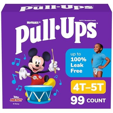 Pull-Ups Boys' Potty Training Pants, Size 4T-5T Training Underwear (38-50 lbs), 99 Count (3 Packs of 33), Packaging May Vary