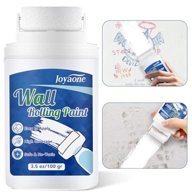 White Paint for Wall, Fast-Drying Paint Roller Brush, Water-Based Wall Paint Touch Up Without Extra Tools Required, Easy to Apply Drywall Repair Small Areas Surfaces for Flat, Ceiling(1 Pack) (3.5 Fl Oz)