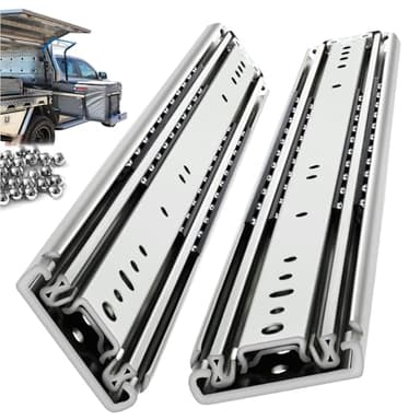VAGUDE Heavy Duty Drawer Slides 12 14 16 18 20 22 24 26 28 30 32 34 36 40 44 48 52 56 60 Inch 500 Lbs Side Mount Full Extension Ball Bearing Rails Rail Tool Box Runner -W:76mm, 18 Inch