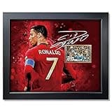 sufenvera Signed CR7 Cristiano Ronaldo Framed Photo Collage Poster 10x8 Inch,Juventus vs.Real Madrid Film Display of UEFA Champions League 2017-18 Quarterfinal,Gifts for Soccer Fan