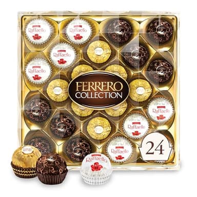 Ferrero Collection, Premium Assorted, Hazelnut, Dark Chocolate and Coconut, 24 Count Treats, 6.1 oz