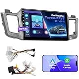 4G+64G Car Radio Stereo for Toyota RAV4 2013-2018, Wireless Carplay&Android Auto with Android 12 Support Bluetooth/Voice Control/GPS/WiFi/Back-up Camera/SWC/FM, 10.1 Inch IPS Touch Screen