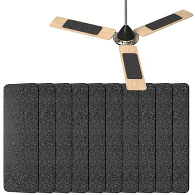 Flurose 10 Pack Ceiling Fan Filters for Fan Blades, Activated Coconut Carbon Dust Catcher Pads, Easy-Install Fan Blade Filter Accessories for Home, Helps Reduce Dust & Odors, Fits Most Ceiling Fans