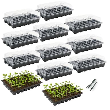 Mr. Pen- Seed Starter Tray Kits, 10 Pack, Total 400 Cells, Durable Plant Germination Trays with Humidity Vented Domes and Bases, Ideal for Seed Starting, Indoor Gardening and Greenhouse