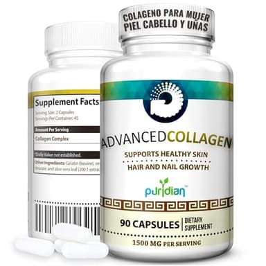 Colágeno Hidrolizado Cápsulas para Mujer | Advanced Collagen para Piel Firme, Cabello Fuerte y Uñas Saludables | Fórmula de Alta Absorción | 1500 mg Colágeno Puro y Natural