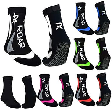 Roar Neoprene Socks MMA Boxing Protector Ankle Brace Gym Training 2MM Thermo Socks for Men (White, Small)