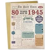 Zyulin 80th Birthday Card Gifts for Men Women, Retro Gifts for 80 Year Old Man Woman, 80th Birthday Decorations for Grandpa Grandma