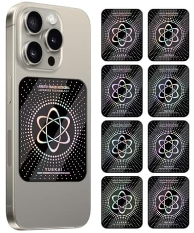 EMF Blocker for Cell Phones/Tablets/Laptops/Computer/WiFi/TV/Electronic Devices, Shungite Protection Sticker, [Reusable], [Slim Design], 2.4 x 2.0 x 0.016 inches, 0.06 Ounces, (8 Pcs)