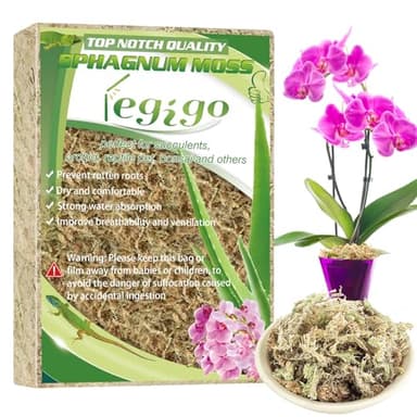 Legigo 3.5oz Premium Sphagnum Moss Potting Mix- 4 QT Natural Succulent Carnivorous Plants Moss Dried, Plant Growing Medium for Orchid Succulent Sarracenia Orchid Gardening Plants Reptiles