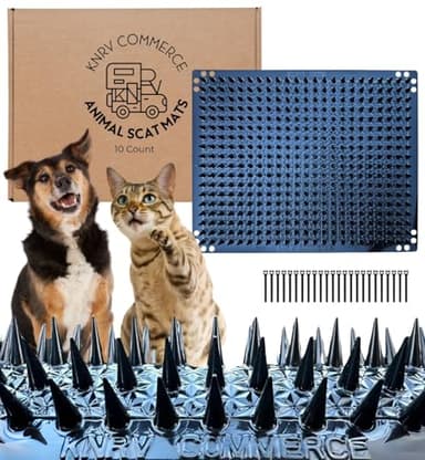 KNRV Commerce Scat Mats for Dogs & Cats - 10 Pack | Pet Repellent Mats | Keep Dogs Off Couch & Furniture | Keep Off Countertops | Scat Mat for Cats | Deterrent for Pets