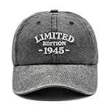 80th Birthday Gifts for Men Women, Happy 80th Birthday Decorations Men Women, 80 Year Old Man Gift Ideas, Vintage 1945 Birthday Baseball Caps Adjustable, Washed Cotton Hats for Grandpa Grandma Dad Mom