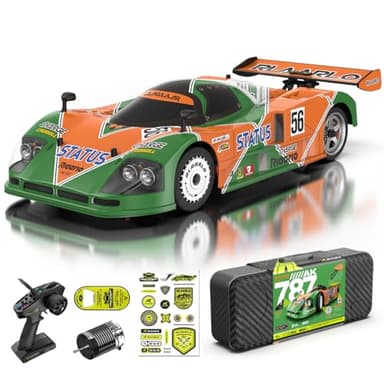 AMORIL RLAARLO 1/10 AK-787 Large Brushless High Speed RC Cars for Adults Fast 120 MPH,Hobby Remote Control Car with Carbon Fiber Chassis,CNC Split Driveshaft,Aluminum Wheel,500FT Range,Green