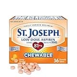 St. Joseph Aspirin Pain Reliever (NSAID) 81mg, Chewable Orange Tablets, Adult Low Dose Regimen, 36 ct