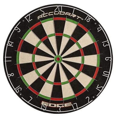 Accudart Edge Bristle Dartboard - Razor Thin Spider Wire Reduces Bounce Outs - Premium Brazilian Sisal - Advanced Metal Number Ring - Increased Playing Area - Super Thin Bullseye