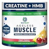 BioTrust Ageless Muscle Builder - Creatine HMB Powder with Vitamin D3 & Betaine - Build & Preserve Naturally Declining Muscle Mass & Strength - Fruit Punch, 30 Servings