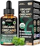 USDA Organic Oil of Oregano - Liquid Drops with Vitamin E - Made in USA - Supplement for Immune Support, Digestion Health & Antioxidant - Non-GMO, Natural, Vegan - As Pills, Capsules, Softgels 1 fl oz