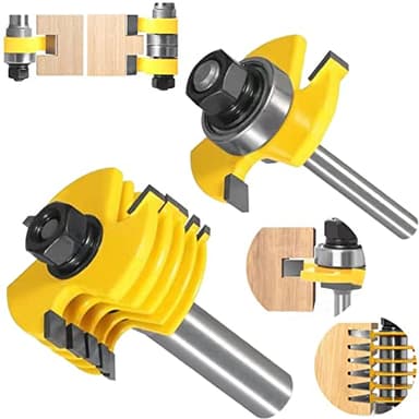 Domino Joiner Tool, Domino Joiner, 3 Wing Adjustable Woodworking Router Bit Dove Tailing Router Jig 8mm Shank for Plywood for Medium Density Fiberboard