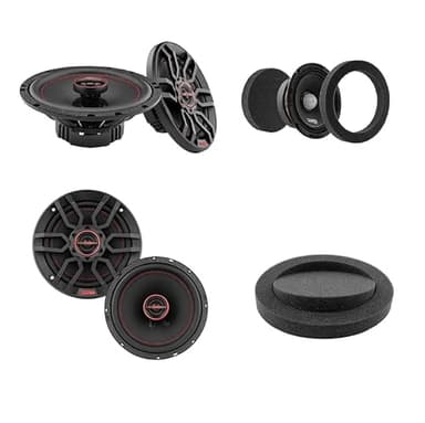 DS18 4X G6.5Xi GEN-X 6.5" 2-Way Coaxial Speakers 150 Watts Max Power 50 Watts RMS 4-Ohm with 2X Set Foam Speaker Rings Blocker Soundproof - 4 Speakers & 2 Set Sponge