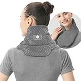 UNCN Neck Heating Pad for Neck Pain Relief and Shoulders Microwavable Wraps Heat Pack Moist Warmer Brace Hot Pillow Headache Cordless Portable (Gray)