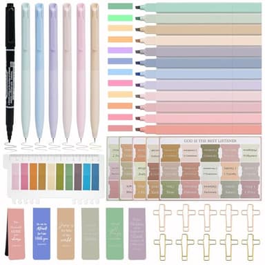 HRFGWDD Bible Study Supplies [41 PCS] for Women - Bible Journaling Kit with No Bleed Highlighters & Pens, Bible Tabs Set and Bible Verse Gifts for Scripture Study