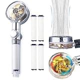 ANTOWER High Pressure Water Saving Handheld Propeller Shower head with filters Vortex shower head pause switch hydro jet shower head Easy Install Turbo Shower Head 360 Degrees Rotating