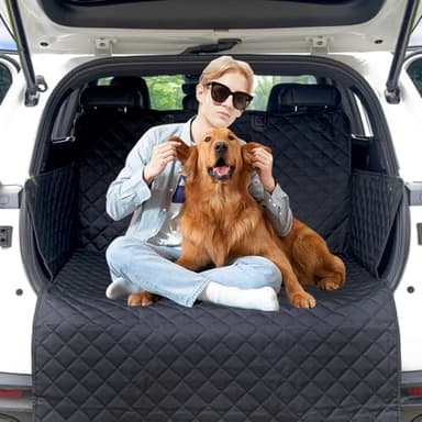 HNCPSY SUV Cargo Liner for Dog Car Seat Cover for Pets Waterproof Cargo Cover Dog Seat Mat for SUVs Sedans Vans with Bumper Flap Protector, Non-Slip, Black 70"x40"
