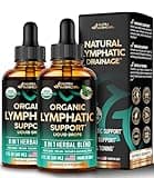 USDA Organic Lymphatic Drainage Supplement - Echinacea | Elderberry | Dandelion | Rosehip | Cleavers | Calendula | Burdock - Made in USA - Lymph System Drops - Immune Support, Cleanse & Detox, 2 Pack