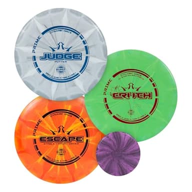 Dynamic Discs Prime Burst 3-Disc Golf Set | Includes Putter, Midrange, Driver, Mini Marker | 170-176g | Starter Disc Golf Accessories for Men | Great Beginner Kit for New Players & Amateurs