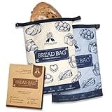 GRIN BY GRIN- 2 Packs Bread Bags, Zipper Reusable Bread Bags for Homemade Bread Loaf, Freezer Bread Storage Bag, Bread Container, Fresh Keeping Extra Large Bread Bags, Reusable Food Storage Bag