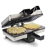 Pizzelle Maker- Nonstick Electric Baker Press Makes Two 5-Inch Cookies at Once- Recipe Guide Included- Fun Baking Supplies for Party- Italian Dessert Treat Making Made Easy- Housewarming Gift for Her
