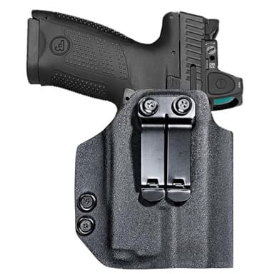 IWB Kydex Holster for CZ P10C P-10 C Light Compatible with Olight PL-Mini 2 Valkyrie 600 Lumens Tactical Flashlight Inside Waistband Appendix Concealed Carry Red Dot Optics Cut