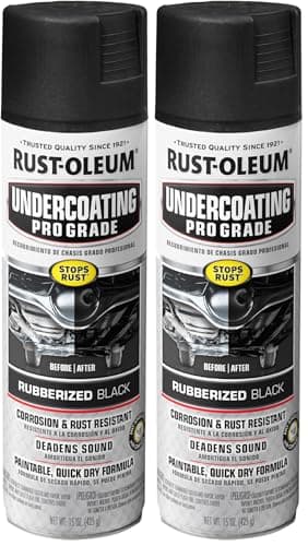 Rust-Oleum 248656 Professional Grade Rubberized Undercoating Spray, 15 oz, Black (Pack of 2)